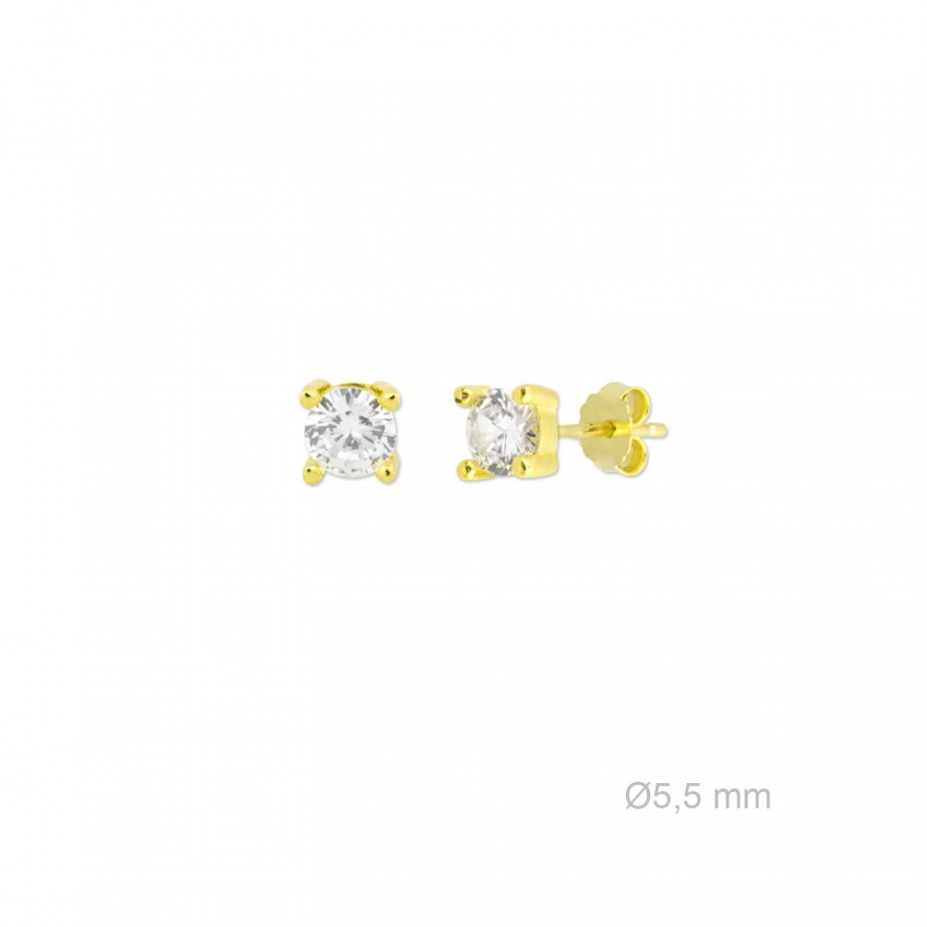 Pendientes de Plata de Ley y circonita de 5.5mm