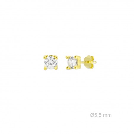 Pendientes de Plata de Ley y circonita de 5.5mm