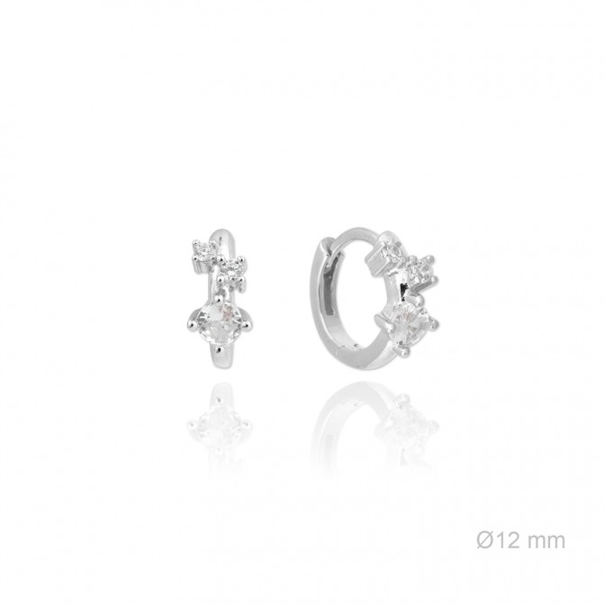 Pendientes de Plata de Ley y circonitas