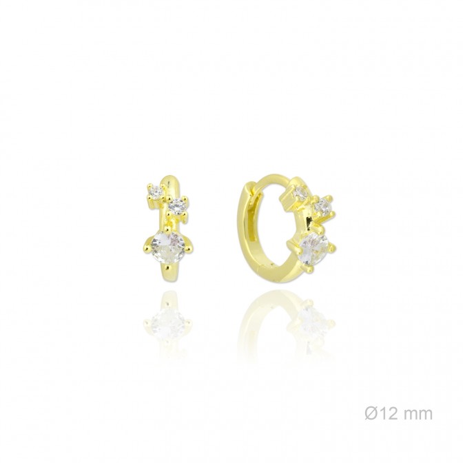 Pendientes de Plata de Ley y circonitas