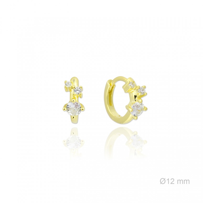 Pendientes de Plata de Ley y circonitas