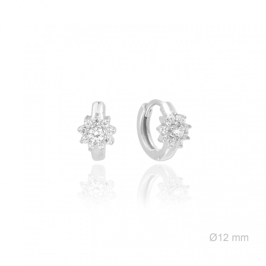 Pendientes de Plata de Ley y circonitas