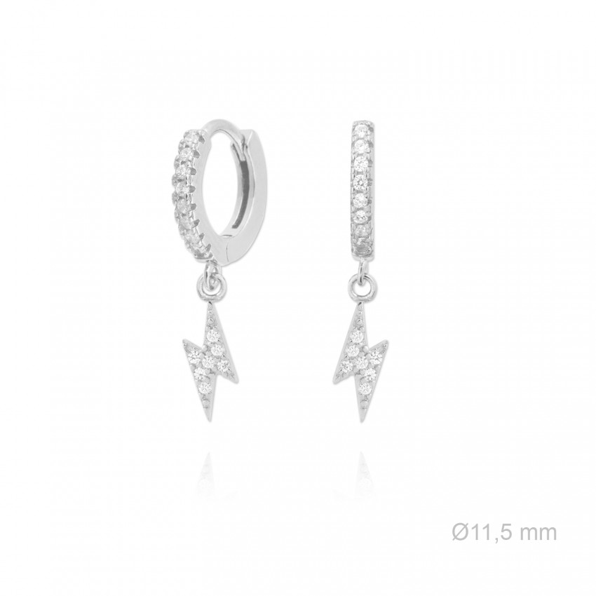 Pendientes de Plata de Ley y circonitas