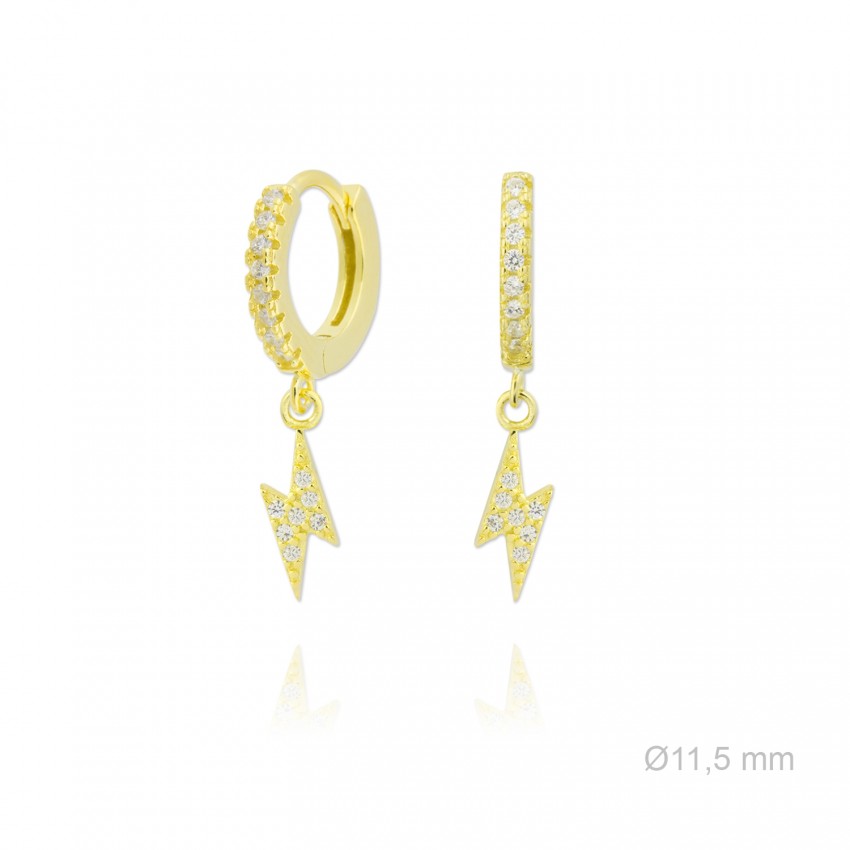 Pendientes de Plata de Ley y circonitas