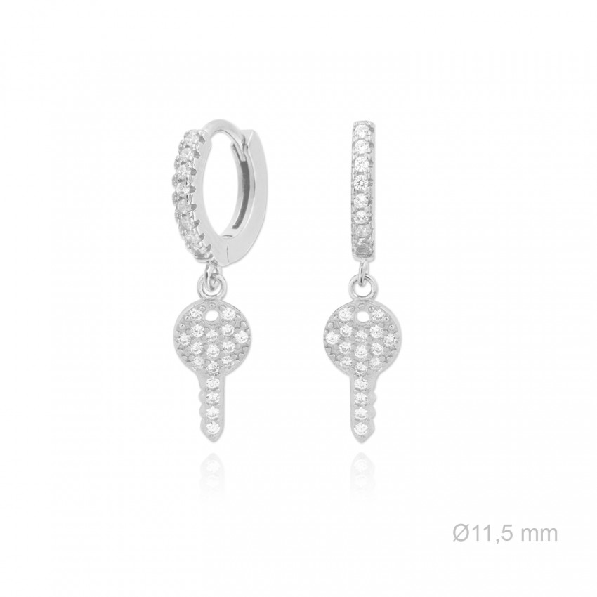 Pendientes de Plata de Ley y circonitas