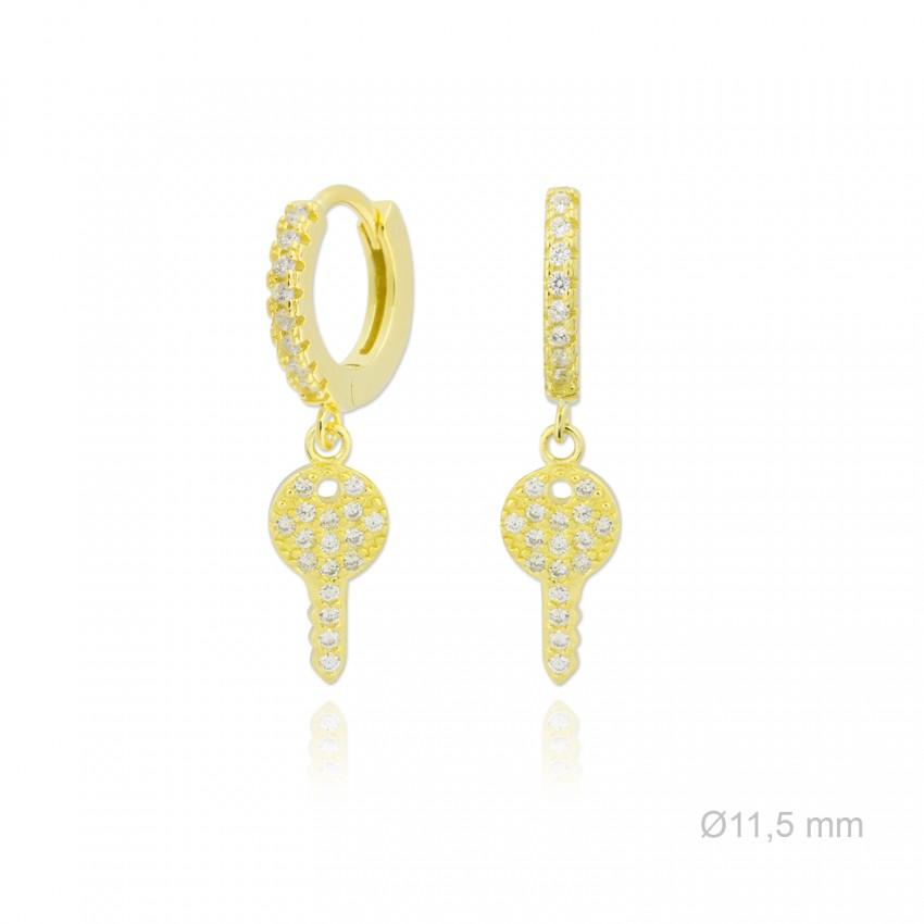 Pendientes de Plata de Ley y circonitas