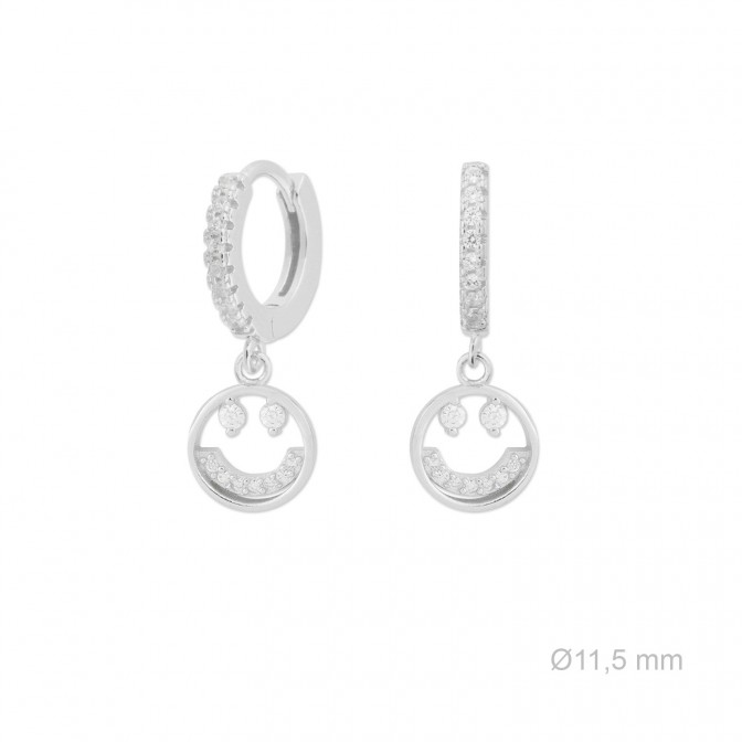 Pendientes de Plata de Ley y circonitas