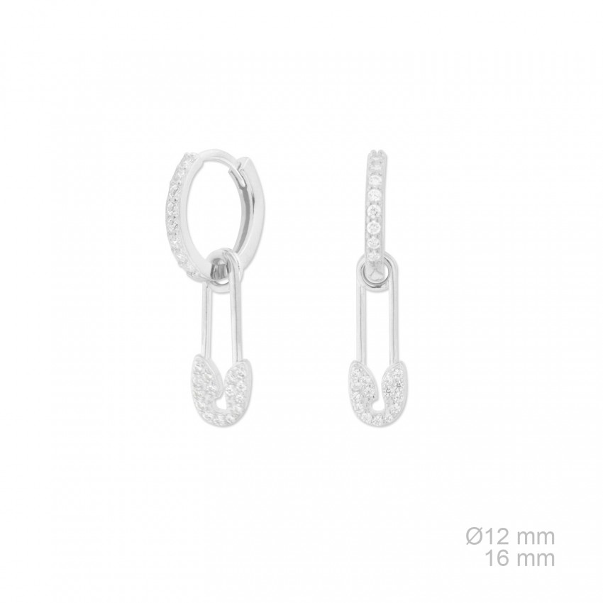 Pendientes de Plata de Ley con circonitas