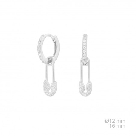 Pendientes de Plata de Ley con circonitas