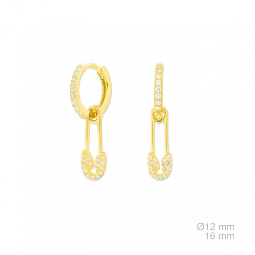 Pendientes de Plata de Ley con circonitas