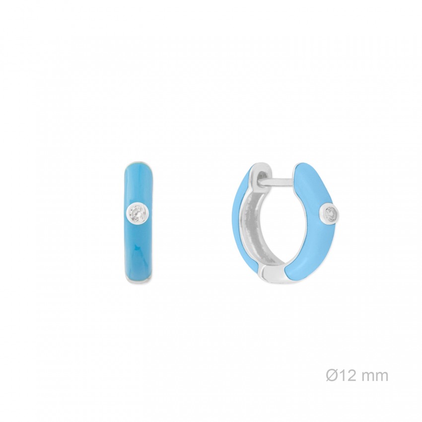 Pendientes de Plata de Ley y circonita