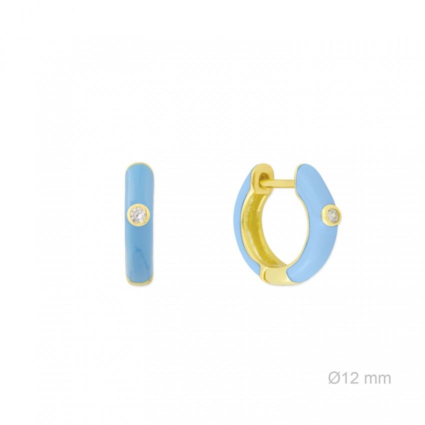 Pendientes de Plata de Ley y circonita