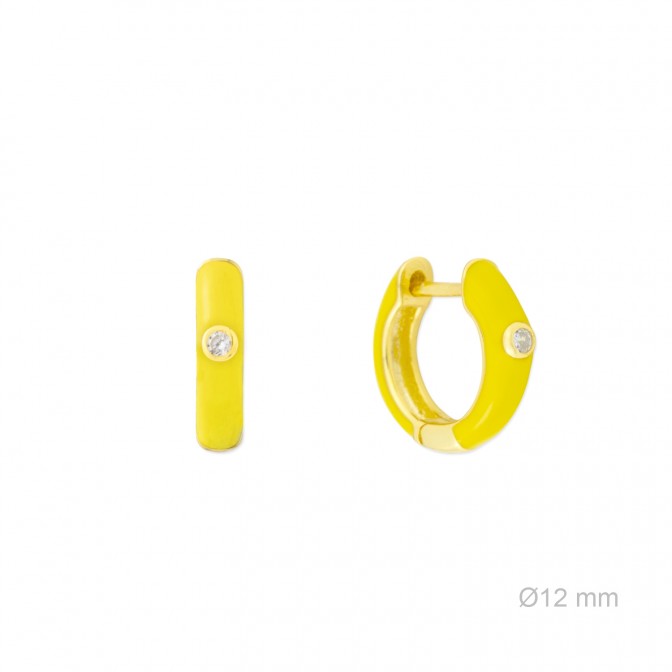 Pendientes de Plata de Ley y circonita