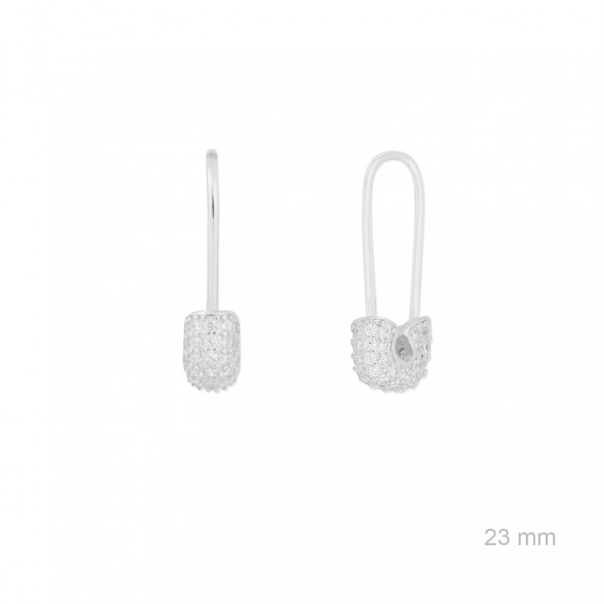 Pendientes de Plata de Ley con circonita