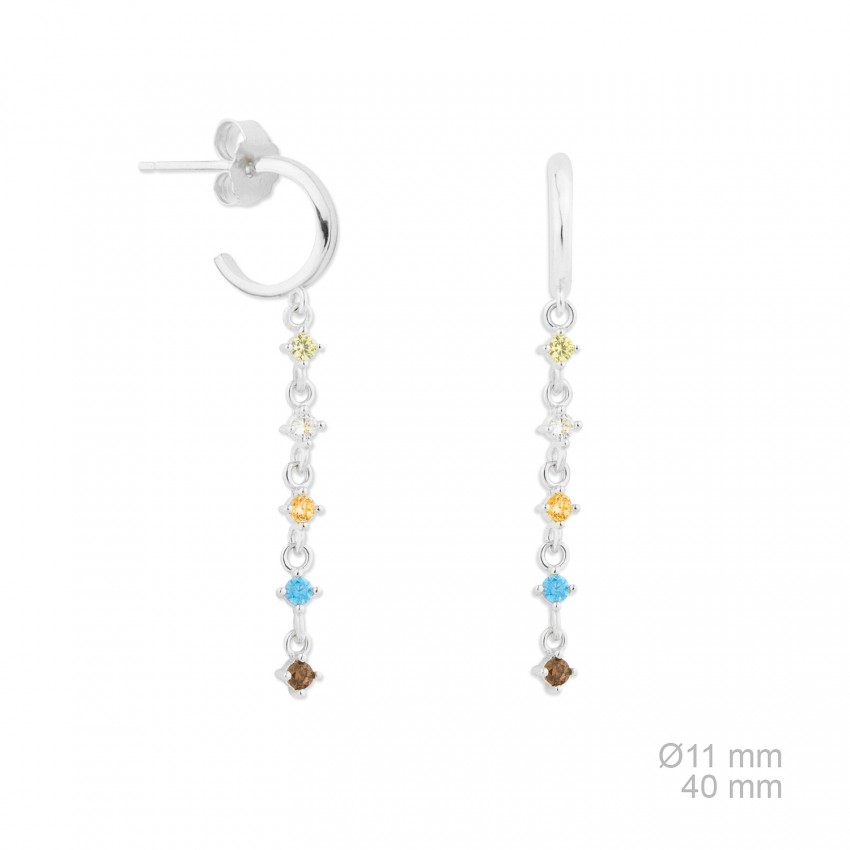 Pendientes de Plata de Ley con circonitas