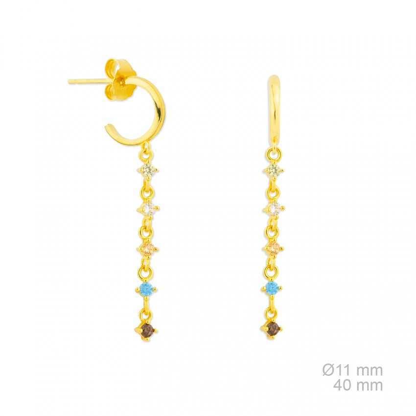 Pendientes de Plata de Ley con circonitas