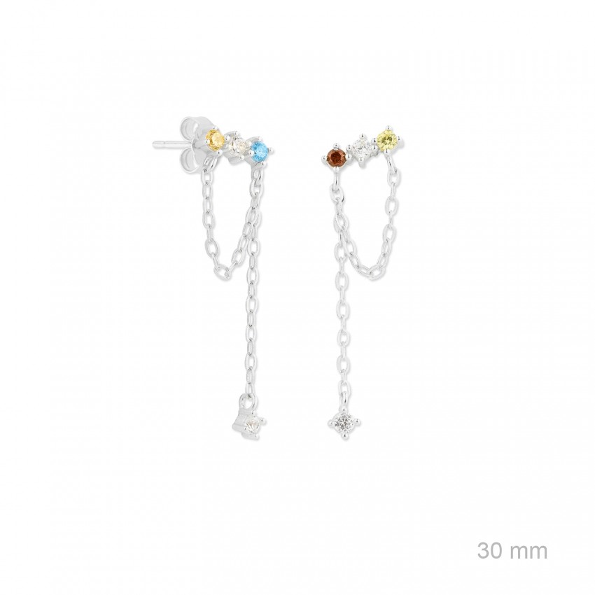 Pendientes de Plata de Ley con circonitas