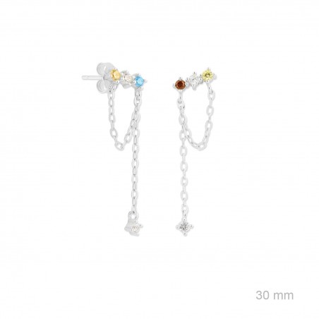 Pendientes de Plata de Ley con circonitas