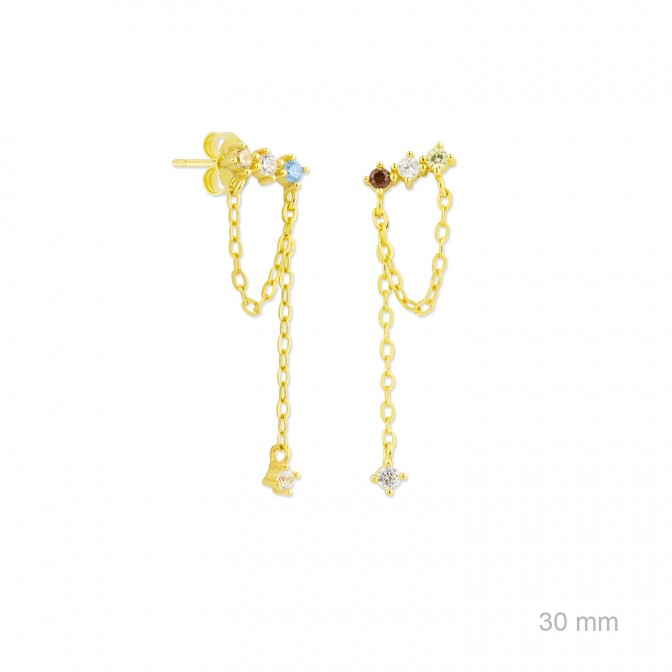 Pendientes de Plata de Ley con circonitas