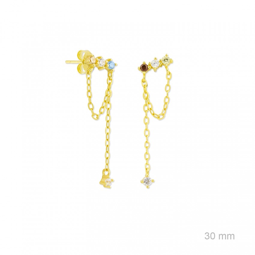 Pendientes de Plata de Ley con circonitas