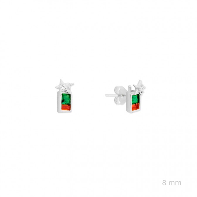 Pendientes de Plata de Ley con circonitas