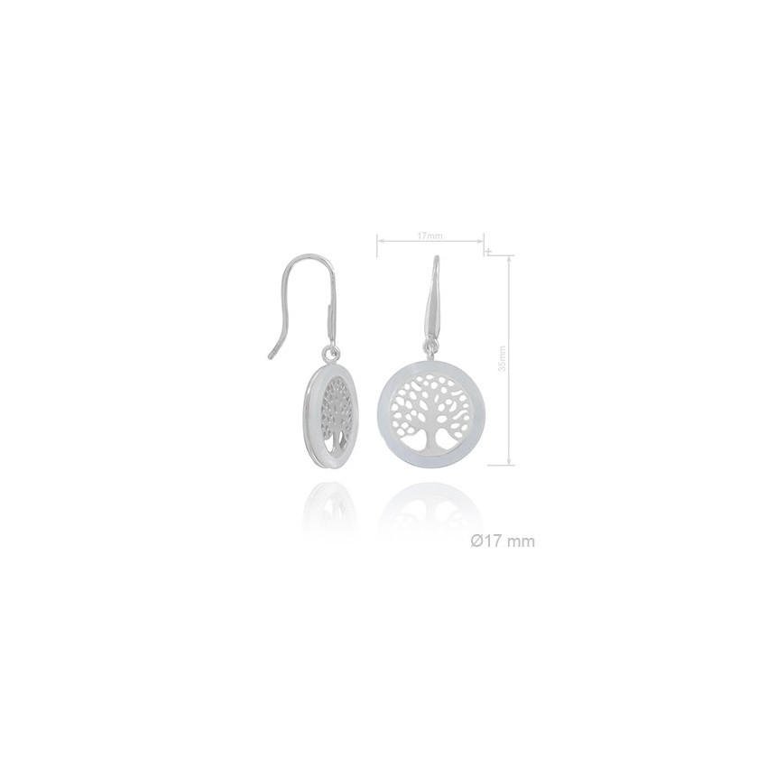 Pendientes de Plata de Ley y nácar