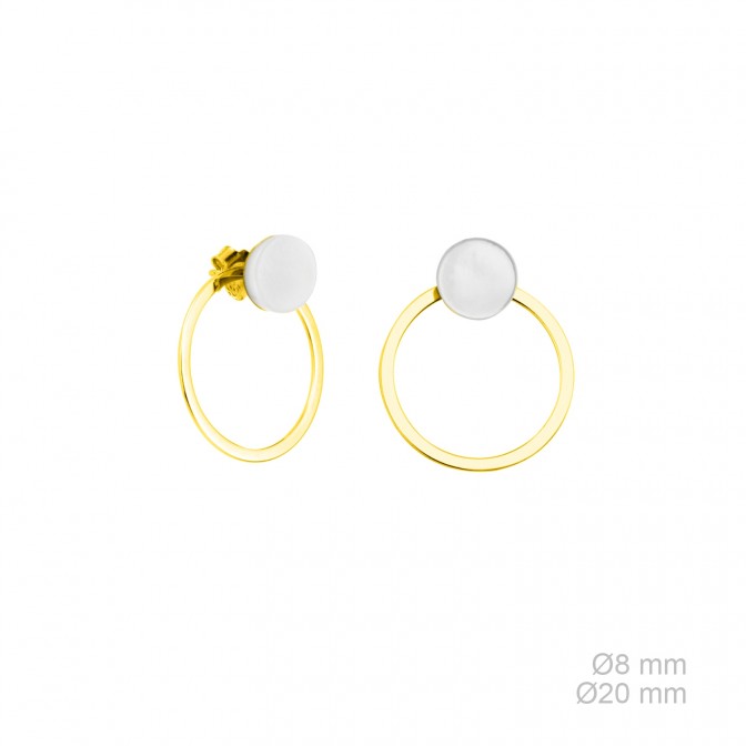 Pendientes de Plata de Ley y nácar