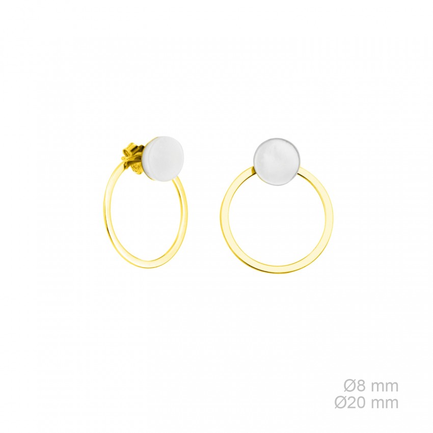 Pendientes de Plata de Ley y nácar