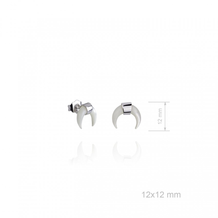 Pendientes de Plata de Ley y nácar