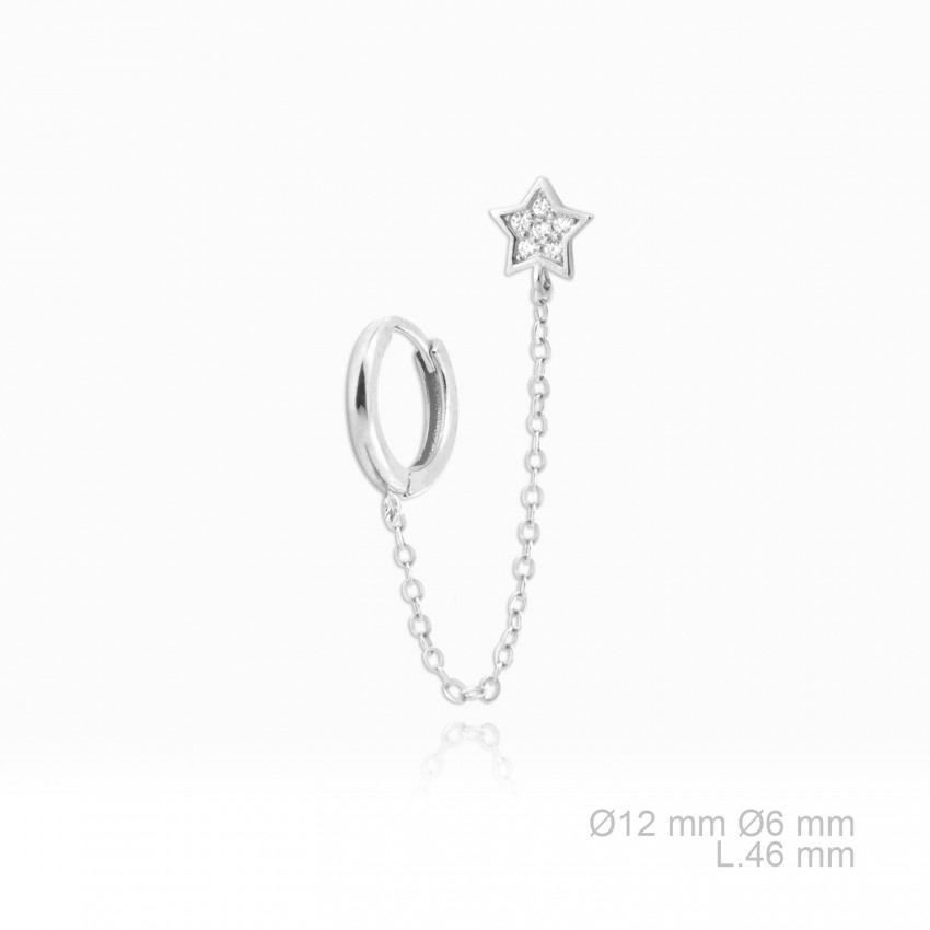 Pendientes de Plata de Ley y circonita