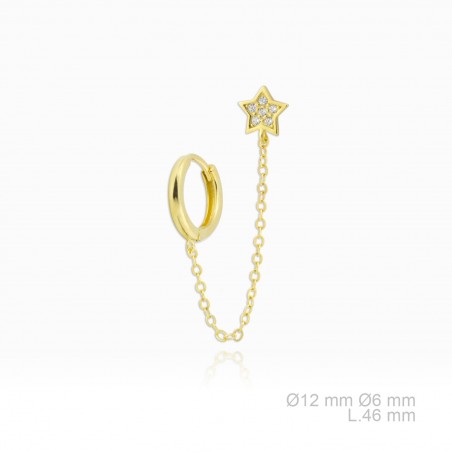 Pendientes de Plata de Ley y circonita