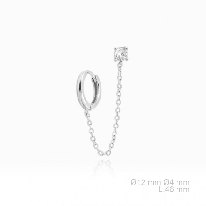 Pendientes de Plata de Ley y circonita