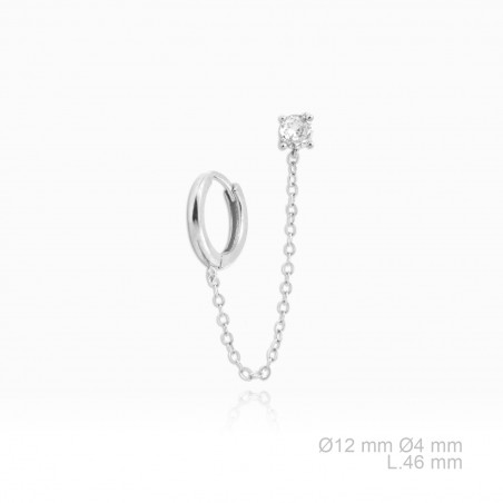 Pendientes de Plata de Ley y circonita