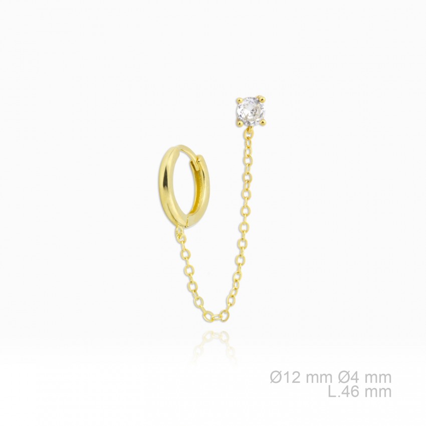 Pendientes de Plata de Ley y circonita