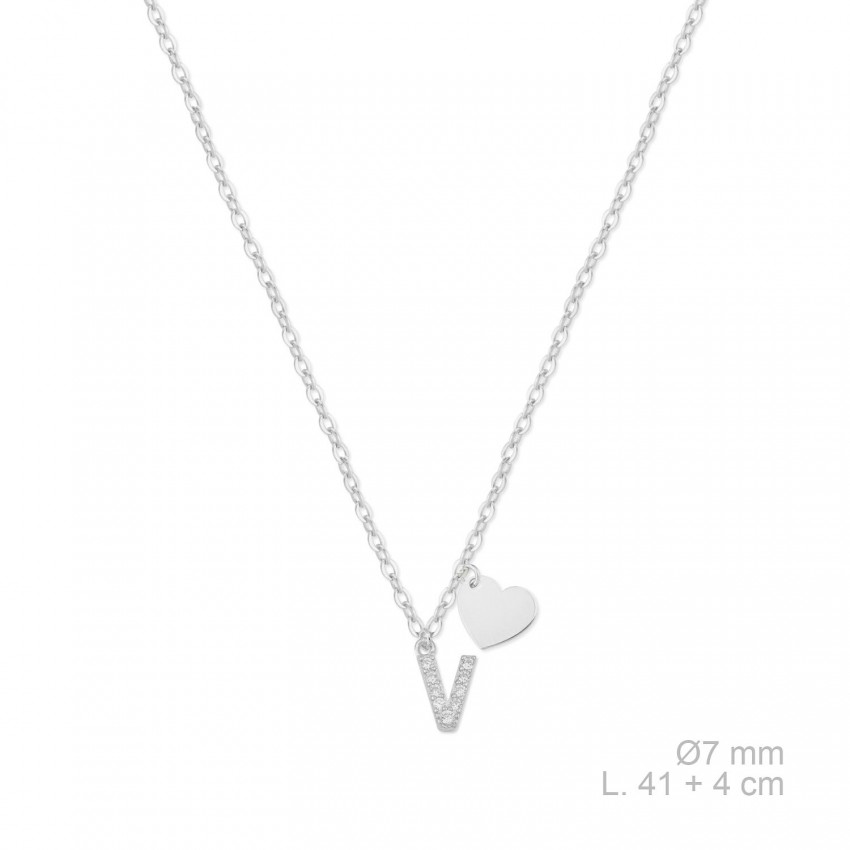 Gargantilla de Plata de Ley con circonitas | V