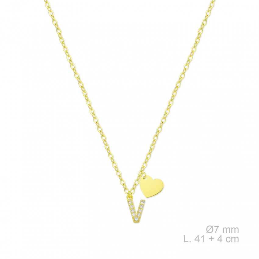 Gargantilla de Plata de Ley con circonitas | V