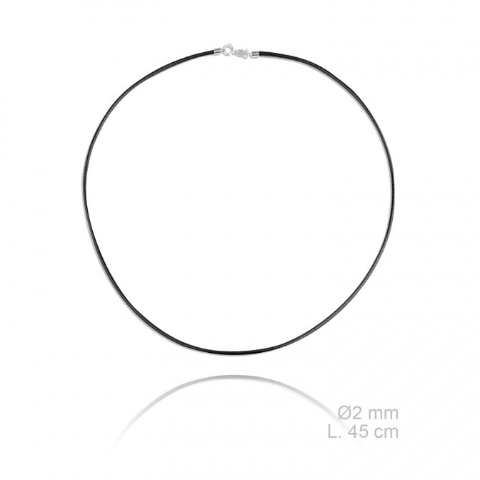 Gargantilla de cuero trenzado, longitud: 45 cm, grosor: Ø2 mm