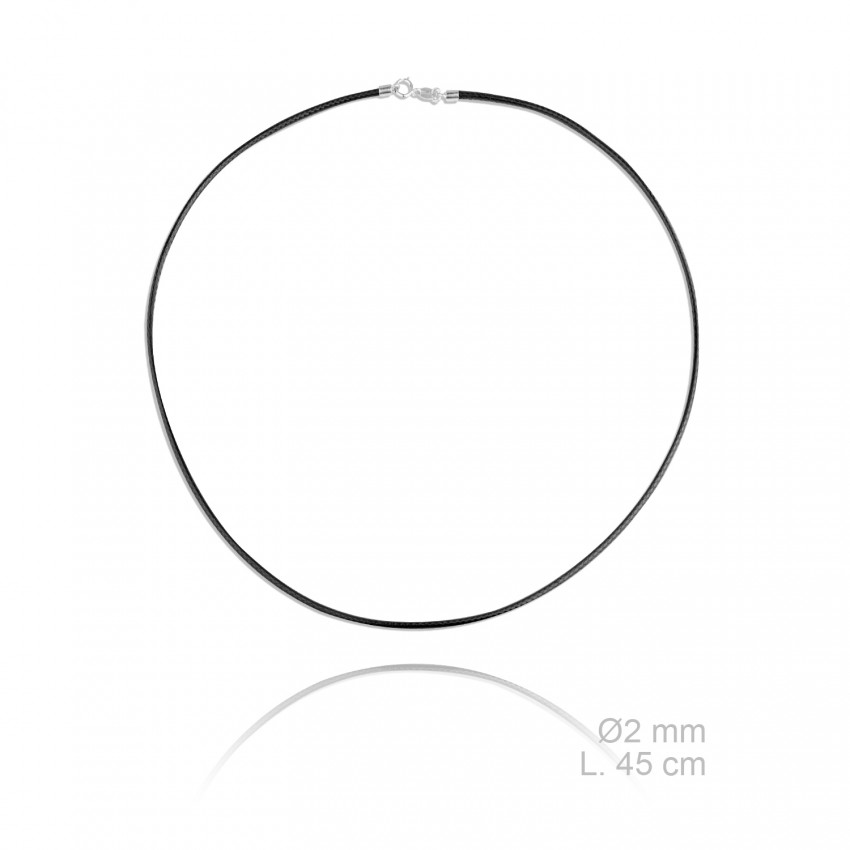 Gargantilla de cuero trenzado, longitud: 45 cm, grosor: Ø2 mm