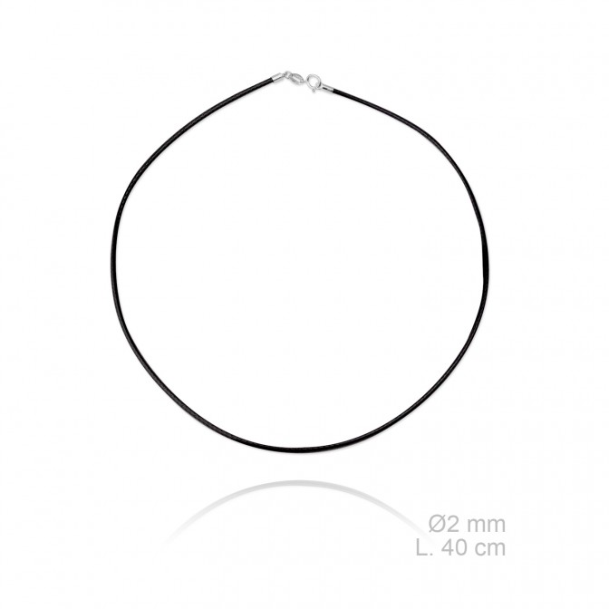 Gargantilla de cuero trenzado, longitud: 40 cm, grosor: Ø2 mm