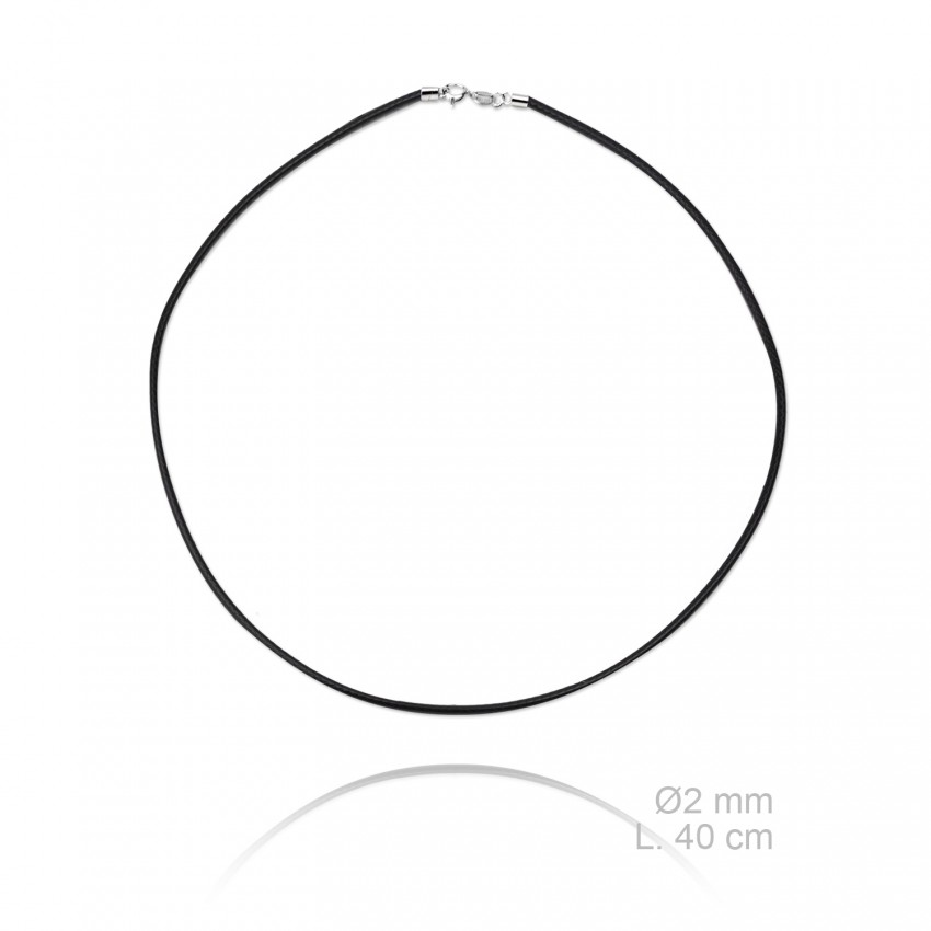 Gargantilla de cuero, longitud: 40 cm, grosor: Ø2 mm