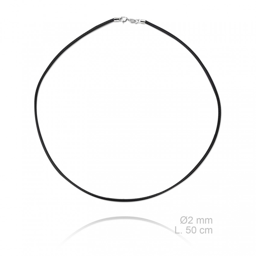 Gargantilla de cuero, longitud: 50 cm, grosor: Ø2 mm