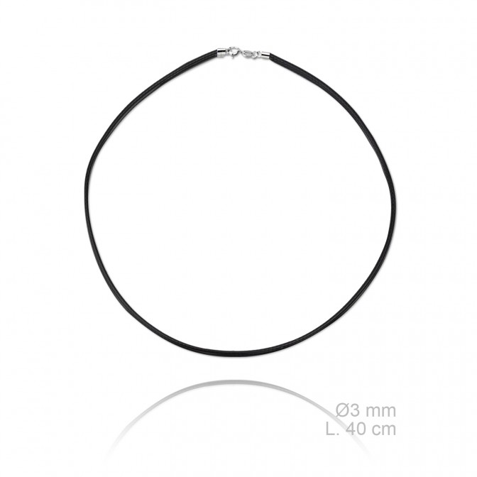 Gargantilla de cuero, longitud: 40 cm, grosor: Ø3 mm