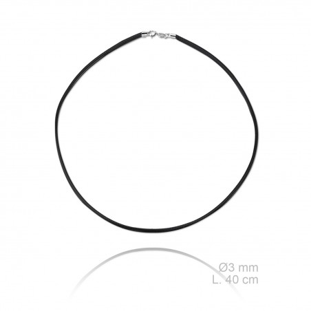 Gargantilla de cuero, longitud: 40 cm, grosor: Ø3 mm