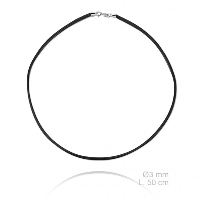 Gargantilla de cuero, longitud: 50 cm, grosor: Ø3 mm