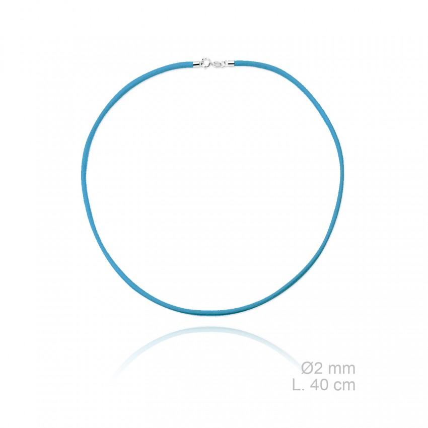 Gargantilla de cuero trenzado, longitud: 40 cm, grosor: Ø2 mm