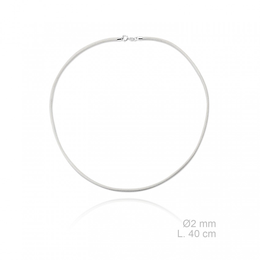 Gargantilla de cuero trenzado, longitud: 40 cm, grosor: Ø2 mm