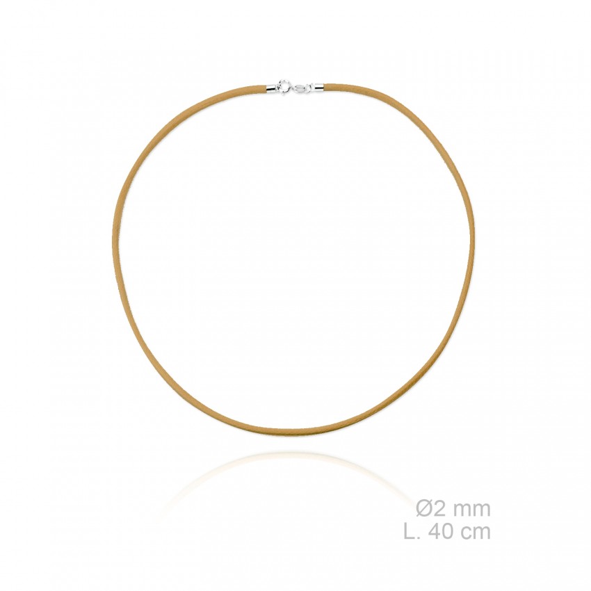 Gargantilla de cuero trenzado, longitud: 40 cm, grosor: Ø2 mm