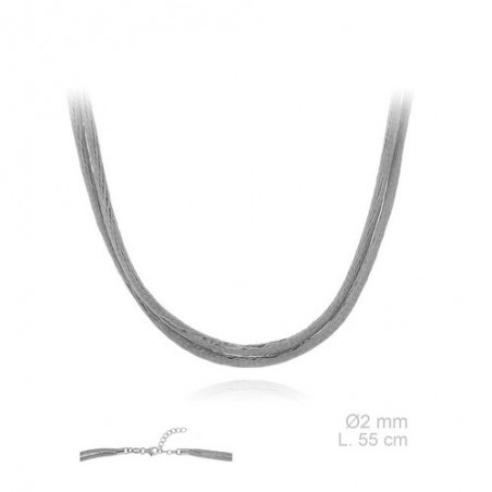 Gargantilla de Cordón metalizado, longitud: 55 cm