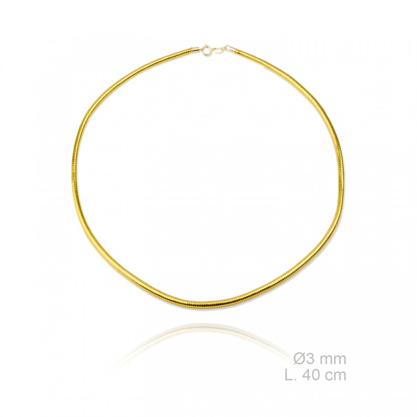 Gargantilla de Cordón metalizado, longitud: 40 cm, grosor: Ø3 mm