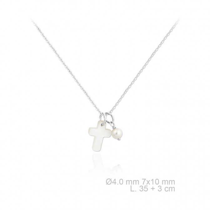 Gargantilla de Plata de Ley y nácar